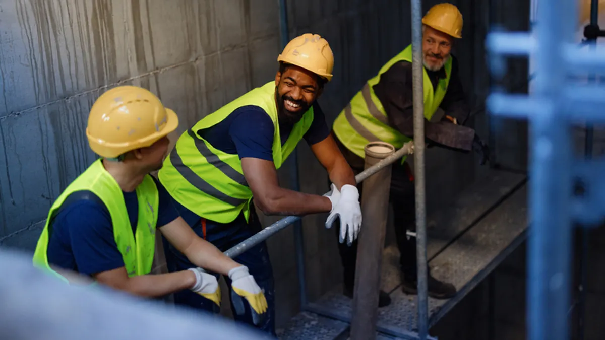 a group of construction workers on break