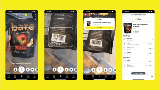 Snapchat camera scan