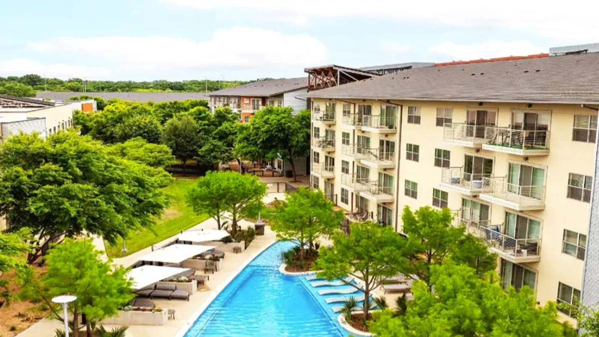 Garden stile apartments with balconies