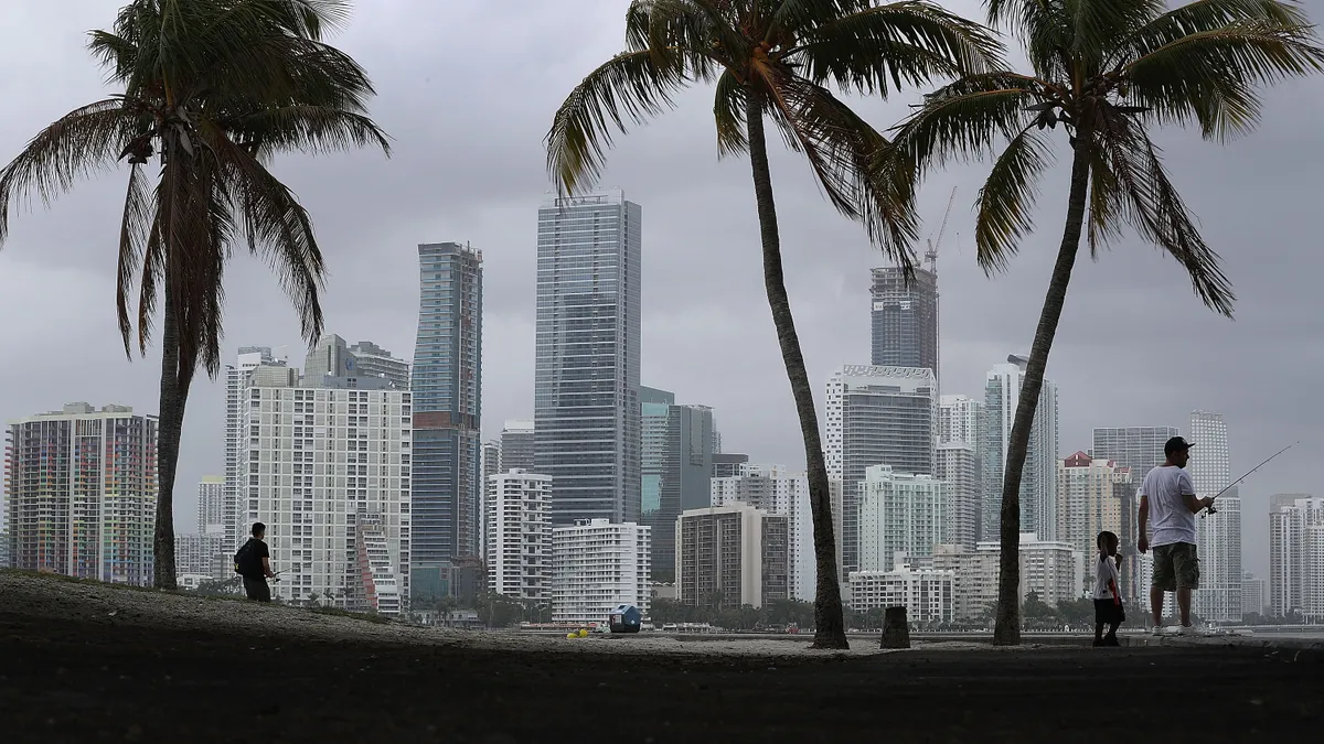 A photo of the Miami Florida skyline