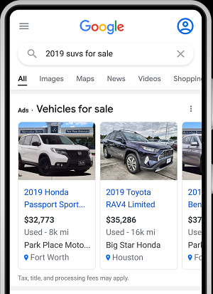 Google Vehicle Ads