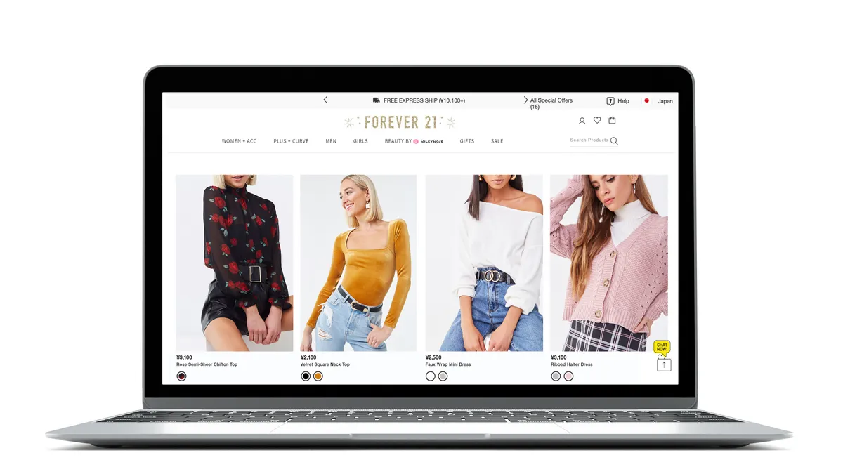 Forever 21 in January relaunched international e-commerce to serve Canada, the Asia-Pacific region and Latin America as it closes most of its overseas stores.