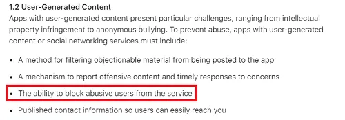 Apple app store guidelines