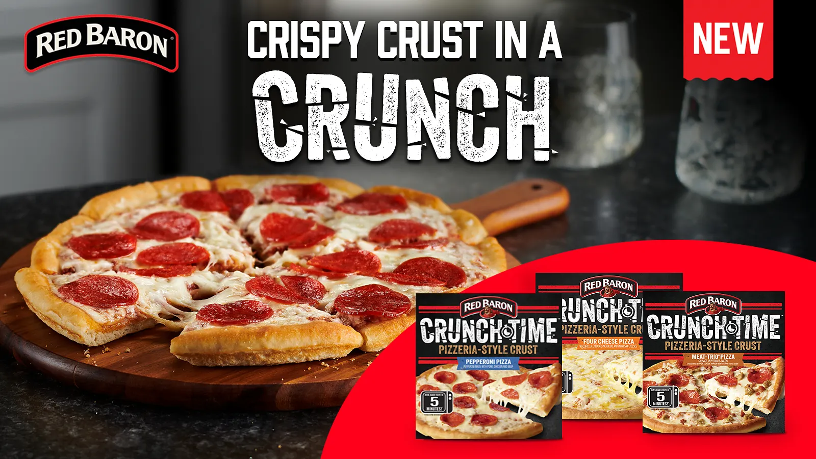 Red Baron Crunchtime pizza