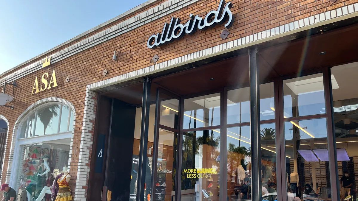 An Allbirds storefront on Abbot Kinney Boulevard in California.