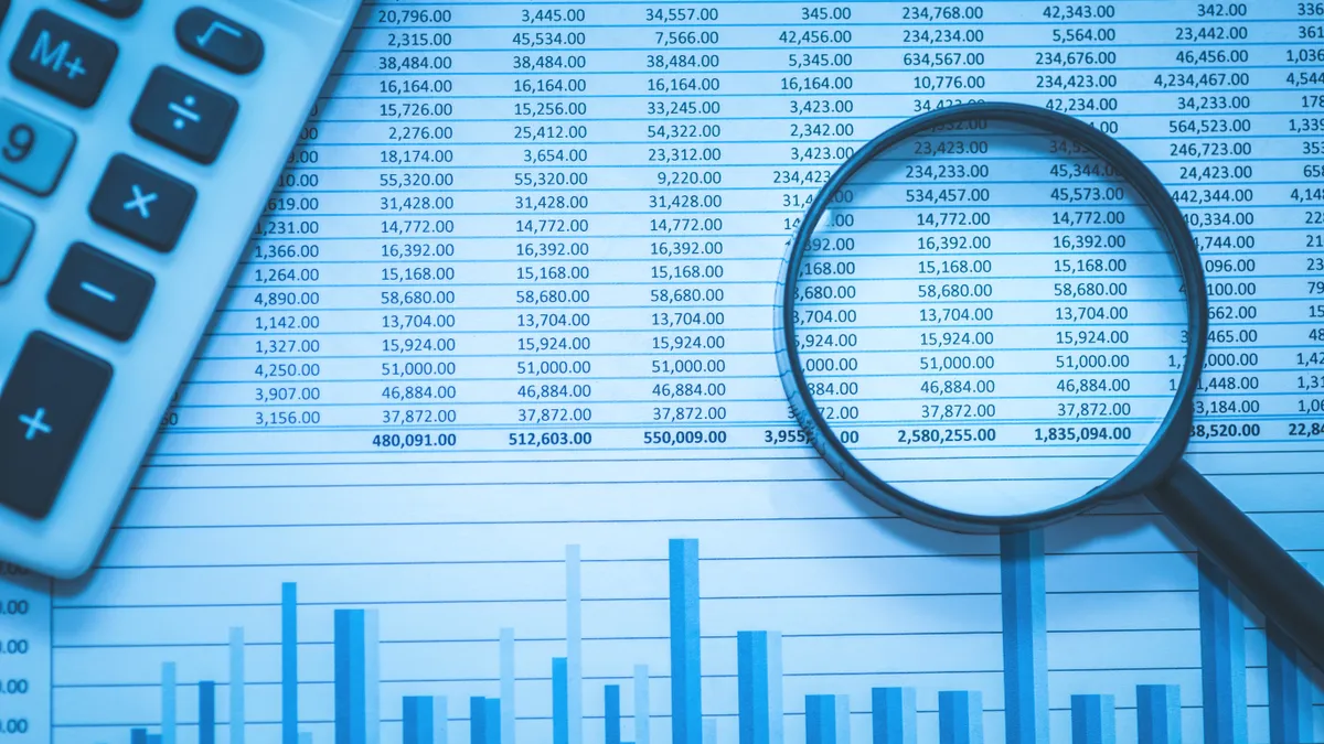 Financial details under magnifying glass