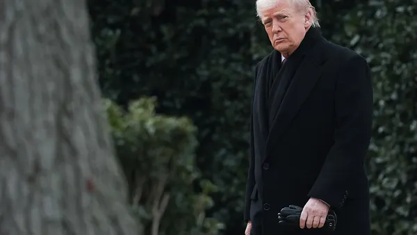 U.S. President Donald Trump departs the White House December 17, 2025 in Washington, DC.