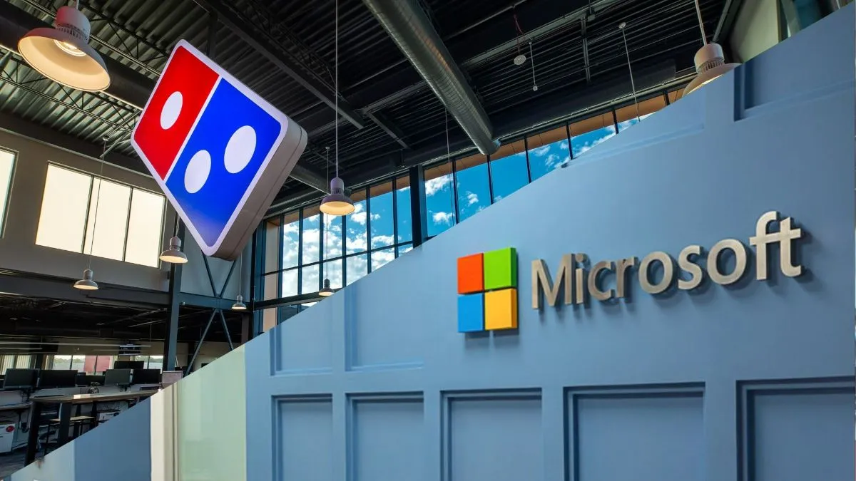 An image of Domino's and Microsoft headquarters.