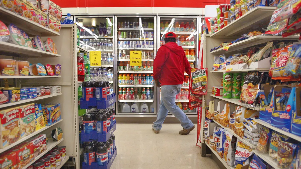 Inside a 7 Eleven convenience store