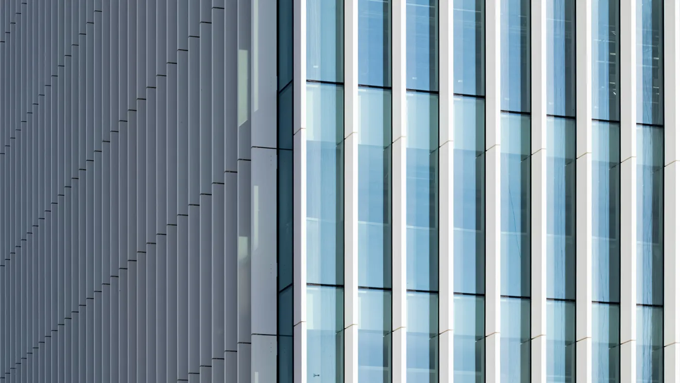 Glass windows of skyscrapers