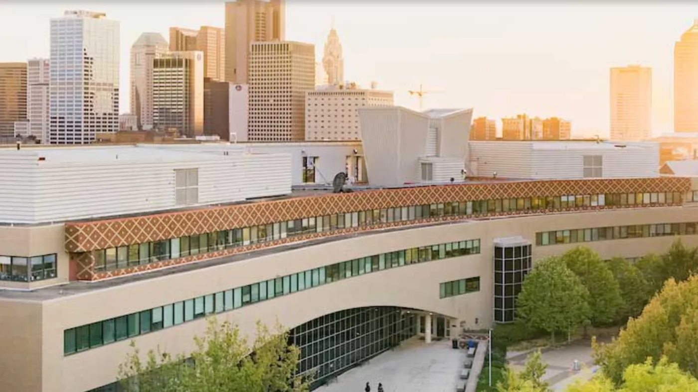 Picture of Columbus State Community College at dusk.