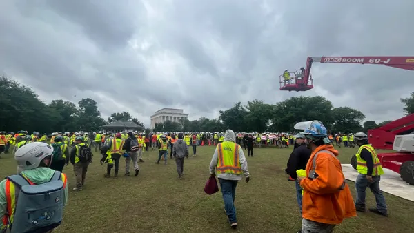 About 1,000 construction laborers gathered on the National Mall on May 6, 2026,