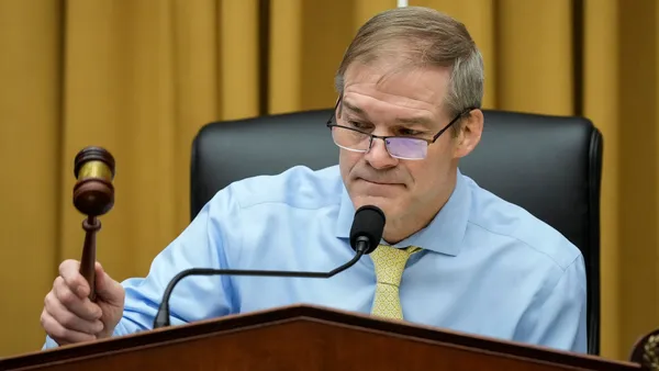 Jim Jordan, Chairman of the House Judiciary Committee, strikes the gavel to start a hearing.