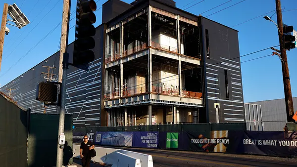 A partly-built building.