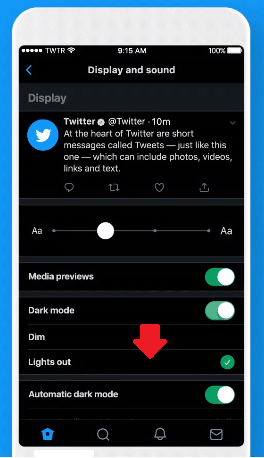 Twitter Lights Out mode