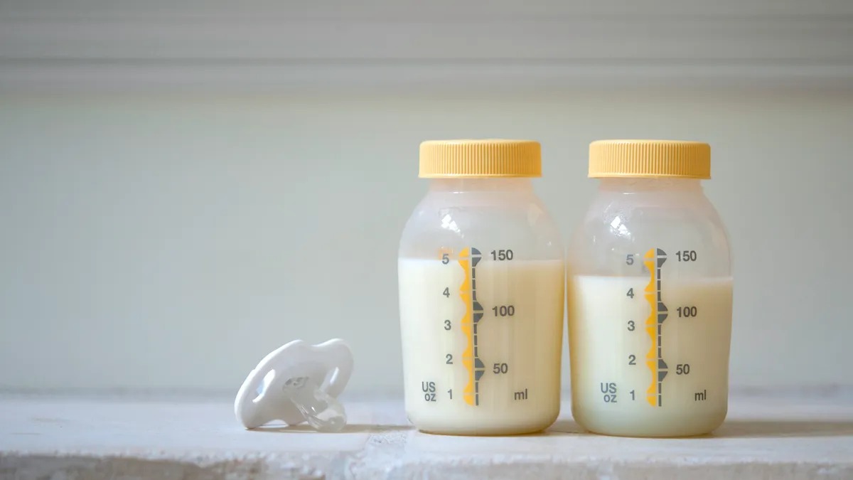 Two bottles of breast milk