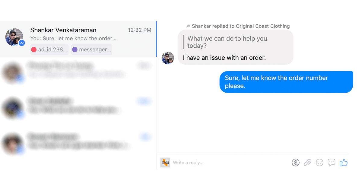 Facebook Messenger context