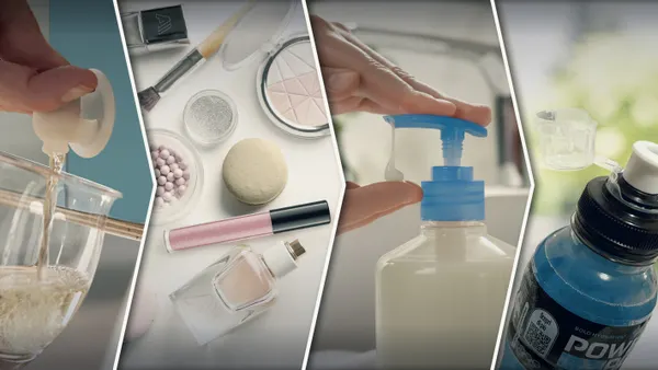 A lineup of four examples of TriMas packaging