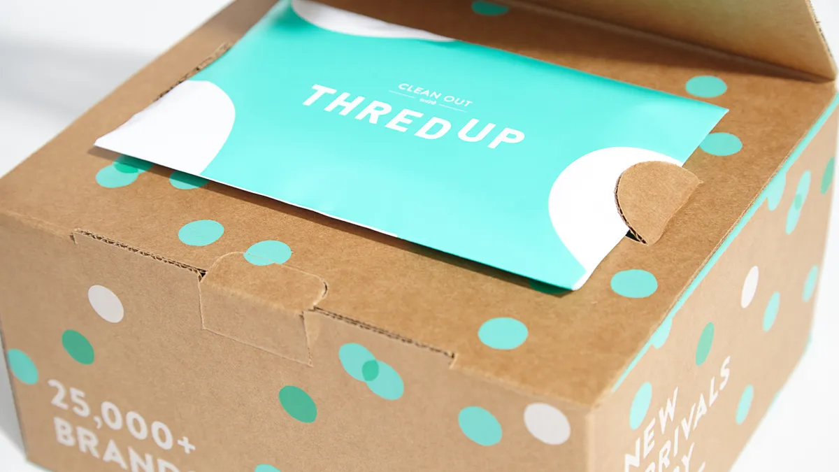 ThredUp clean out envelope and box.