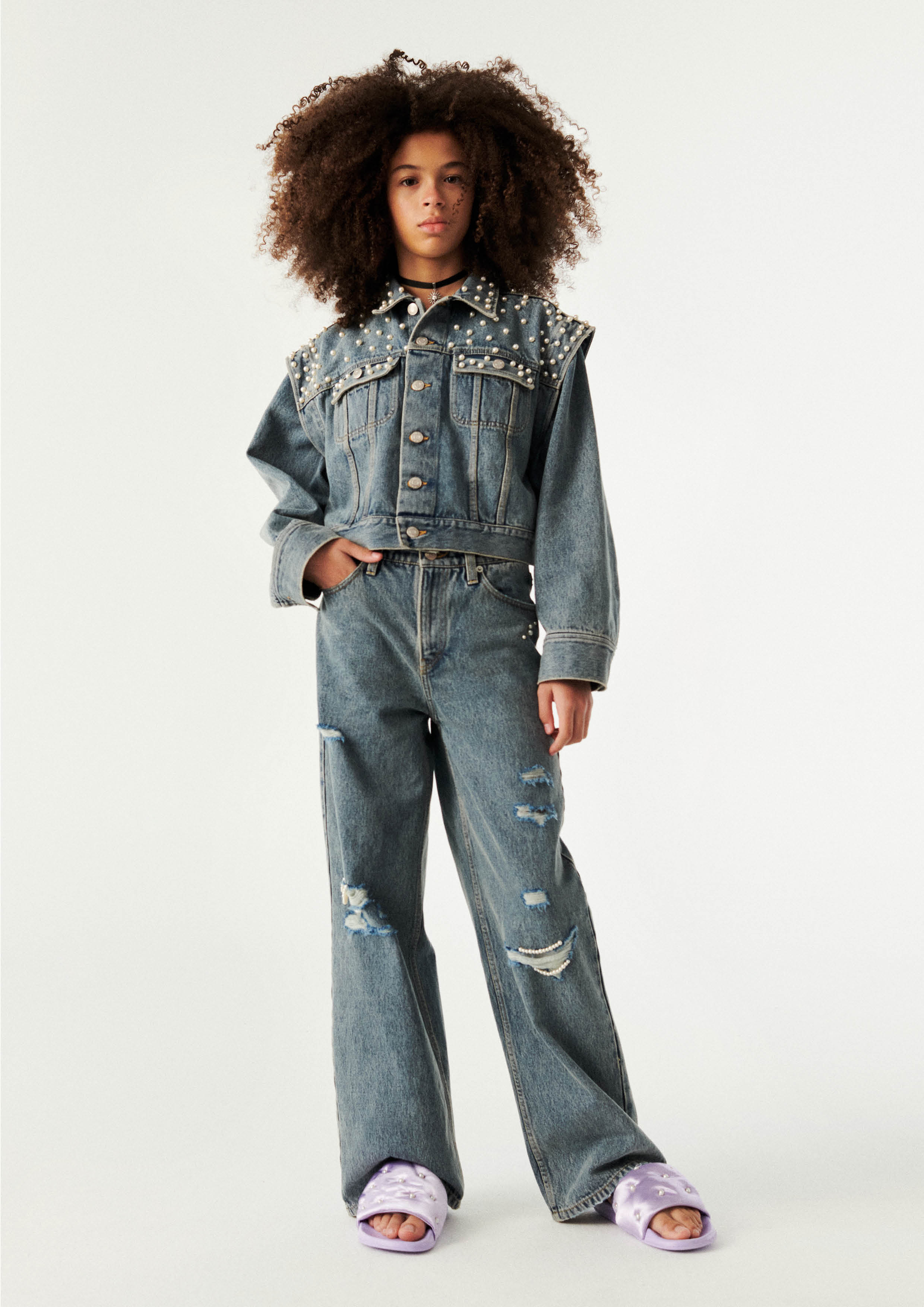 The collection's denim is partly made from organic cotton.