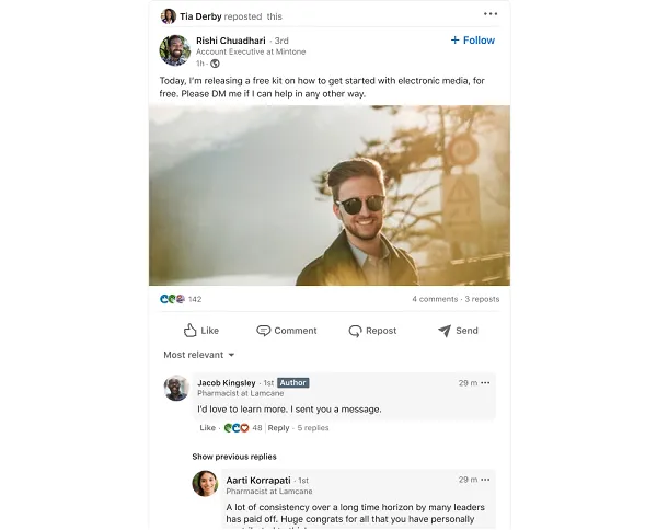LinkedIn reposts