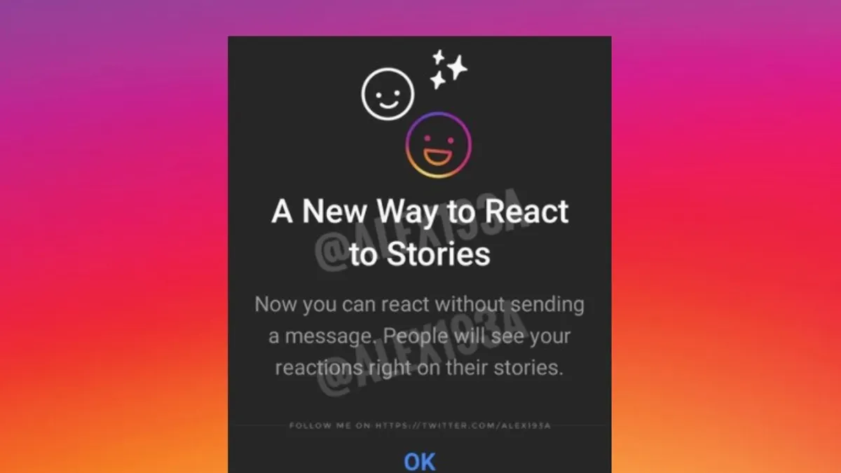 Instagram Stories react