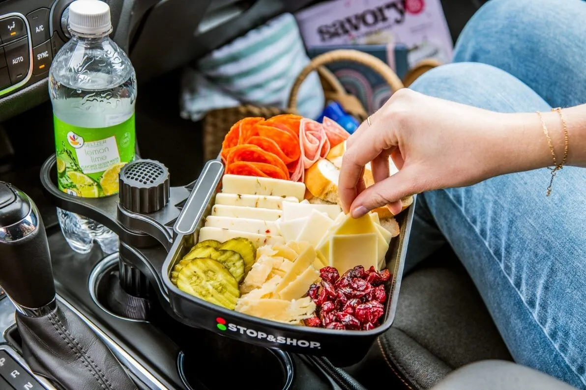 Stop & Shop-branded car snacks.