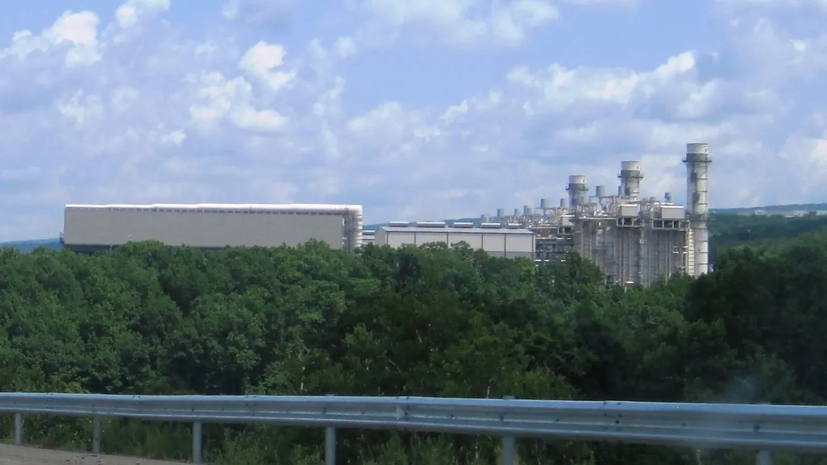 A gas-fired power plant.