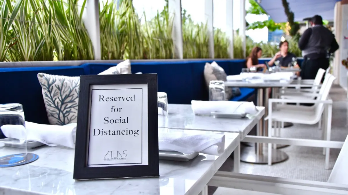 Atlas Restaurant Group reopens for outdoor dining with social distancing measures in place. (May 2020)