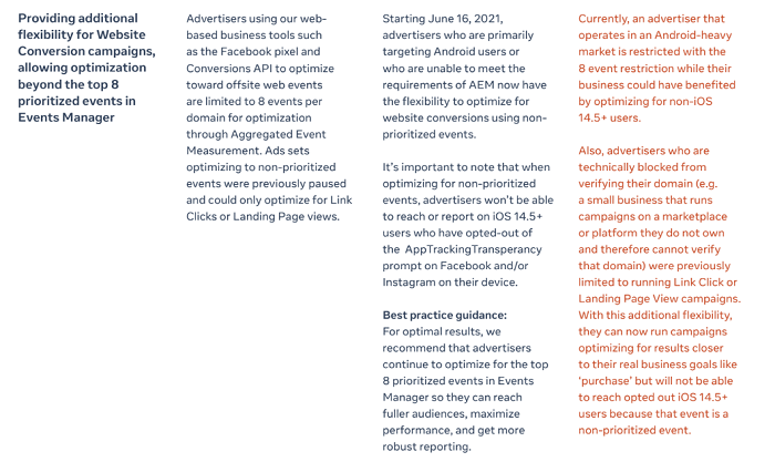 Facebook attribution update