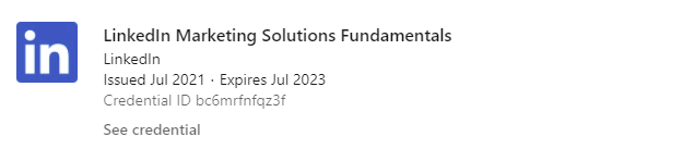 LinkedIn certified