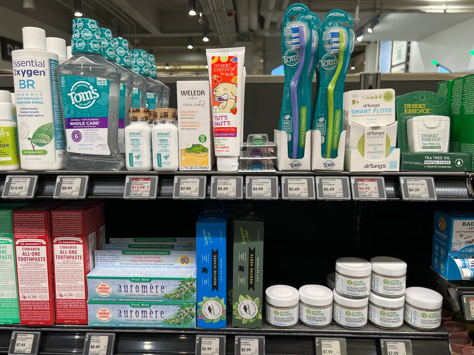 Travel size health and beauty care products at PCC Corner Market