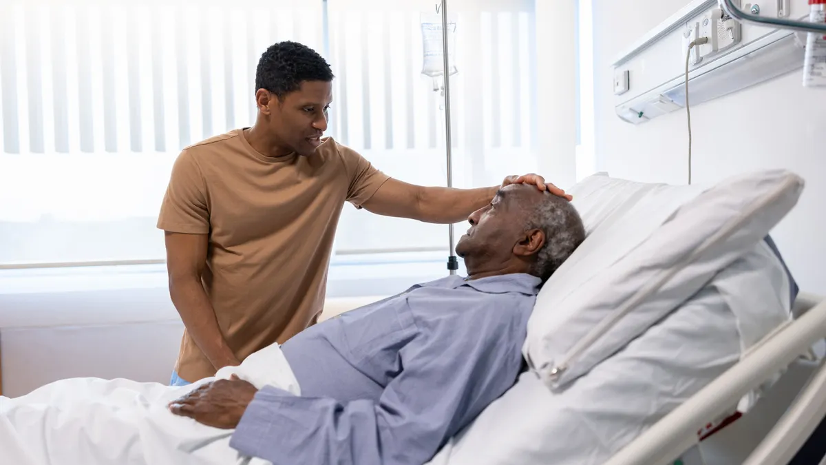 Hospice care man and son