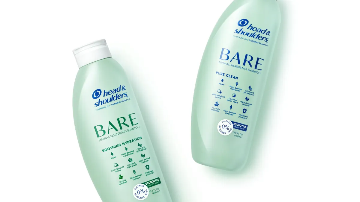 2 bottles of P&G's Head & Shoulders Bare shampoo