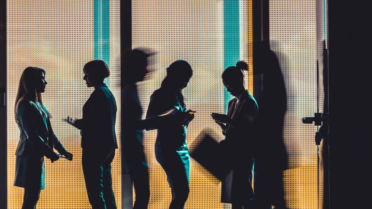 Silhouettes of business people