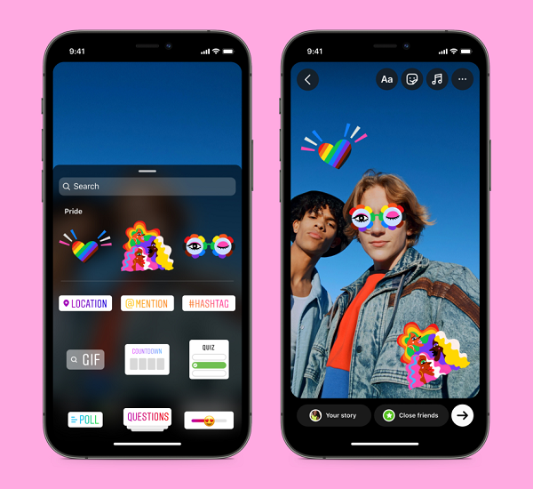 Meta Pride Month stickers