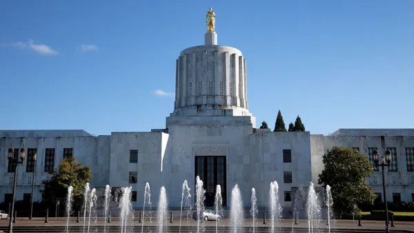 Oregon's state capitol building in Salem, Oregon.