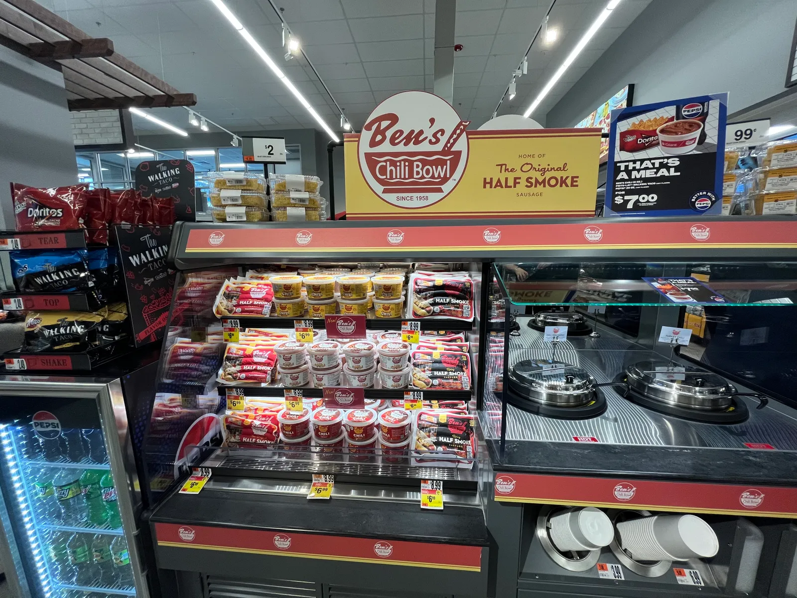 A hot chili bar at a grocery store.