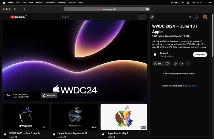 YouTube desktop update