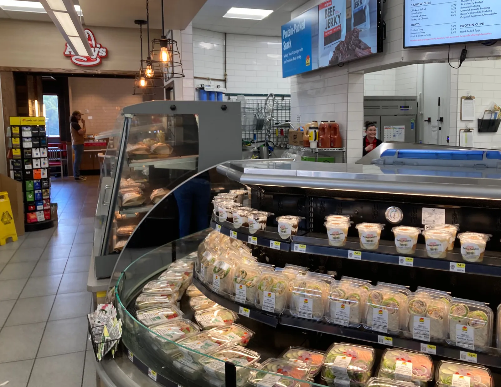 A photo of the open kitchen in a remodeled Love&#x27;s Travel Stops &amp; Country Stores in Toms Brook, Virginia.