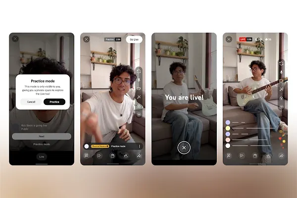 YouTube adds vertical livestream practice mode
