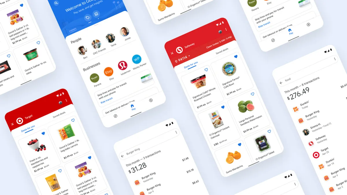 Image of Google Pay app showing promotions from Safeway and Target