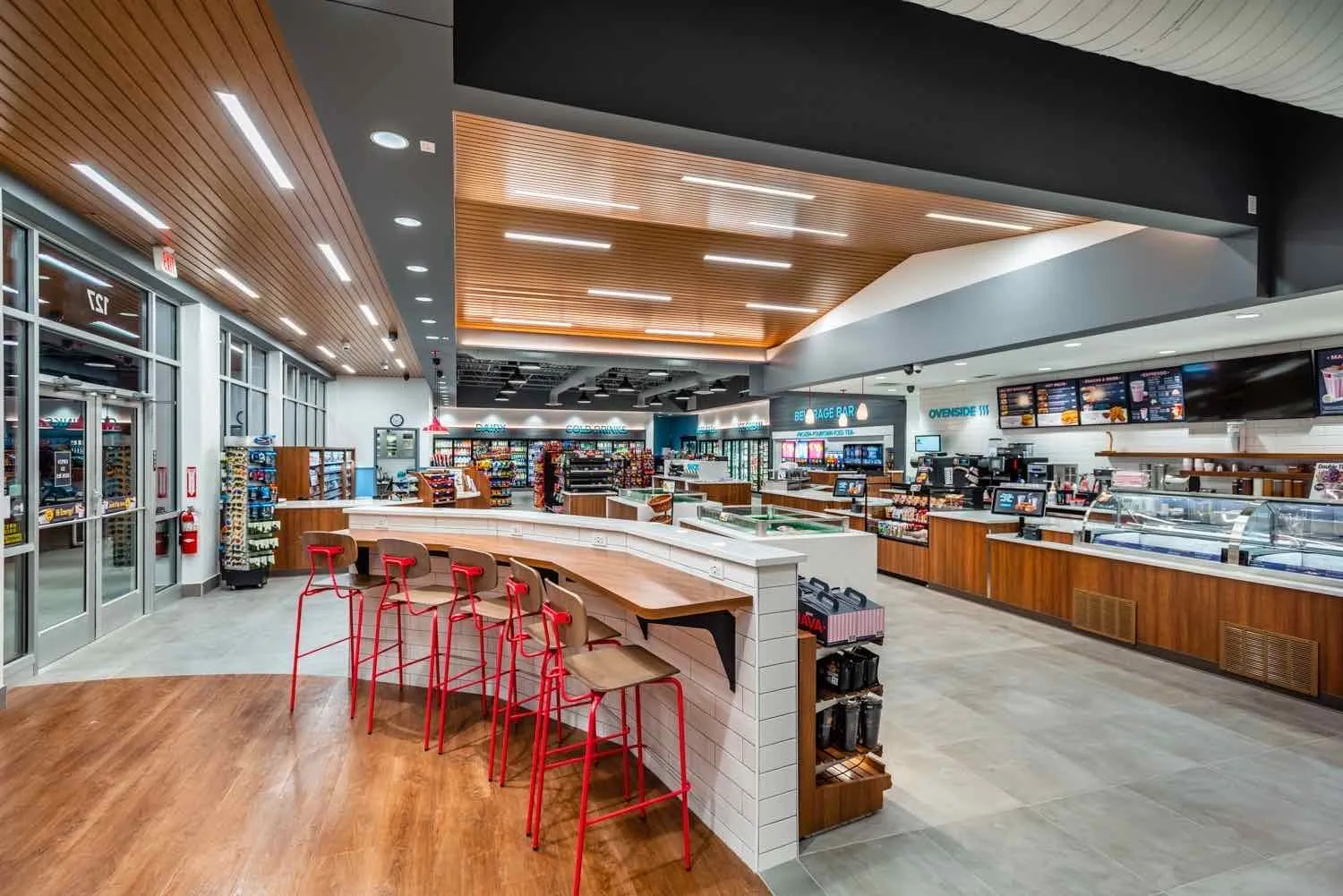 A rendering of the interior of a United Dairy Farmers urban commercial store.