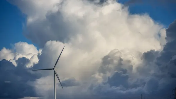 A wind turbine generates power on February 26, 2025 in Runcorn, England.