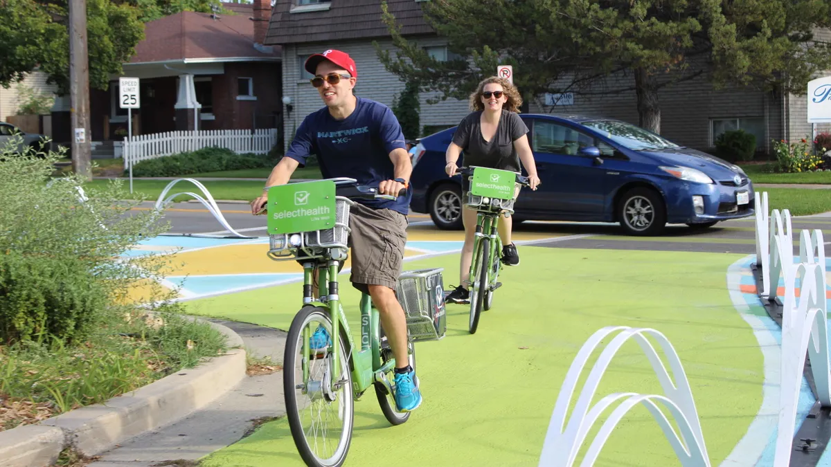 Spin protected bike lane in Salt Lake City