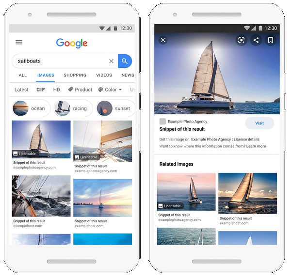 Google Images labels