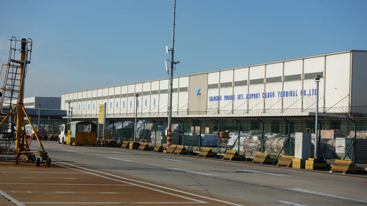 The Shanghai Pudong International Airport cargo terminal on Aug. 31, 2018.