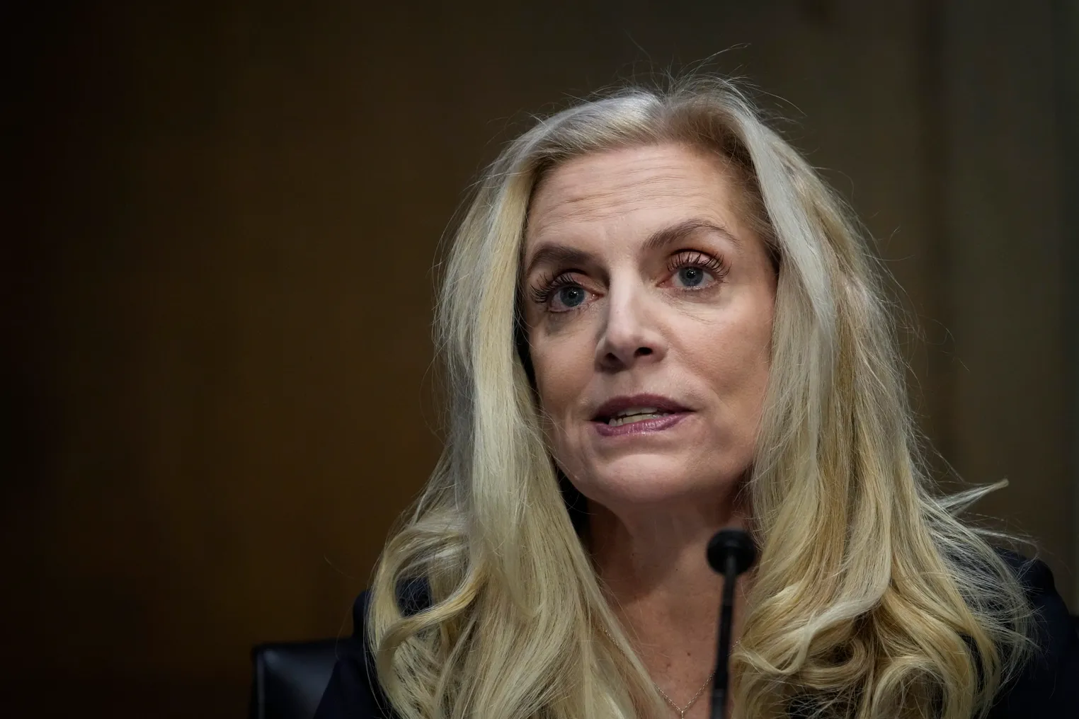 Brainard speaks to Senate Banking Committee during her nomination hearing