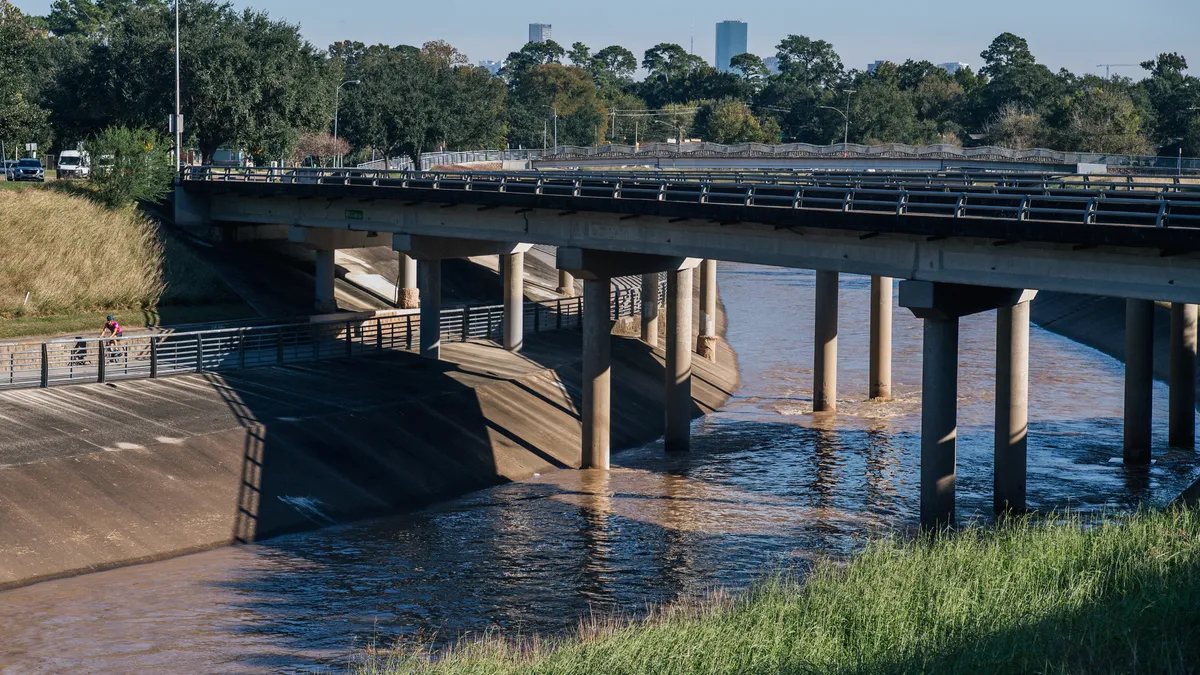 The Buffalo Bayou is seen under a street on November 11, 2021 in Houston, Texas.