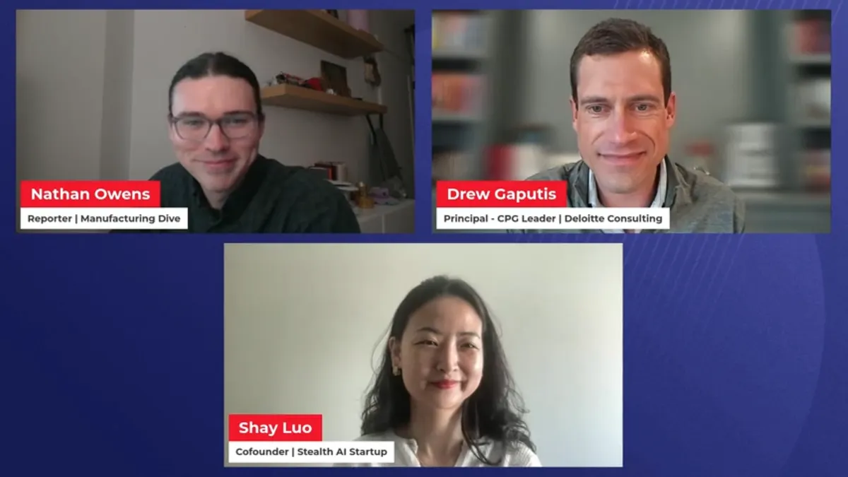 Three people, each in their own box, with two on top of one.